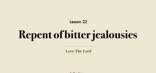 Image for Love the Lord discipleship lesson 22 - repent of bitter jealousies